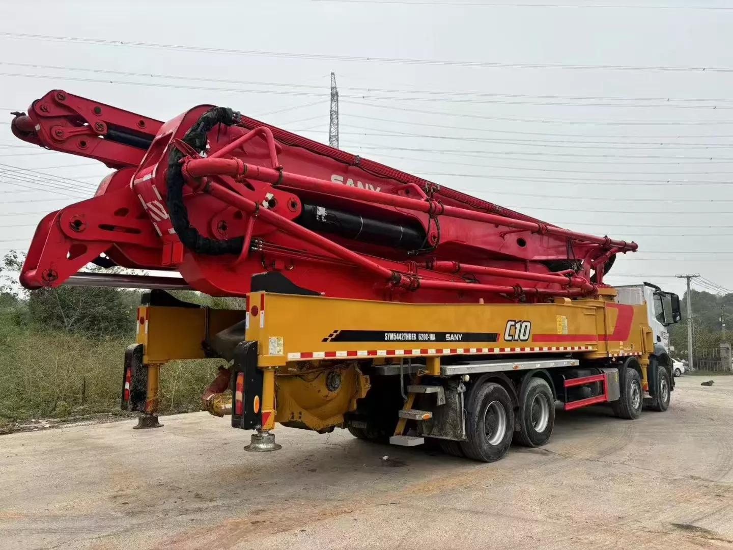 hoge kwaliteit 2021 sany boompomp 62m op vrachtwagen gemonteerde betonpompwagen op benz-chassis