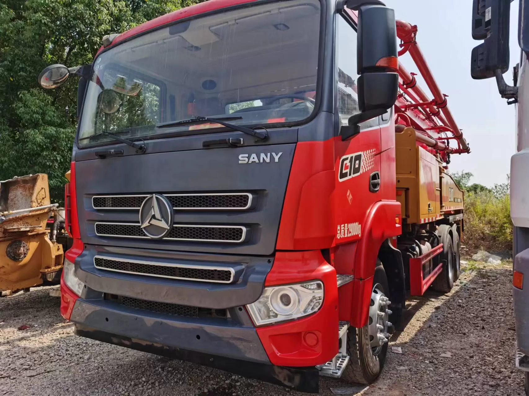 2020 sany op vrachtwagen gemonteerde betonpompwagen, 43 meter giekpomp op sany-chassis