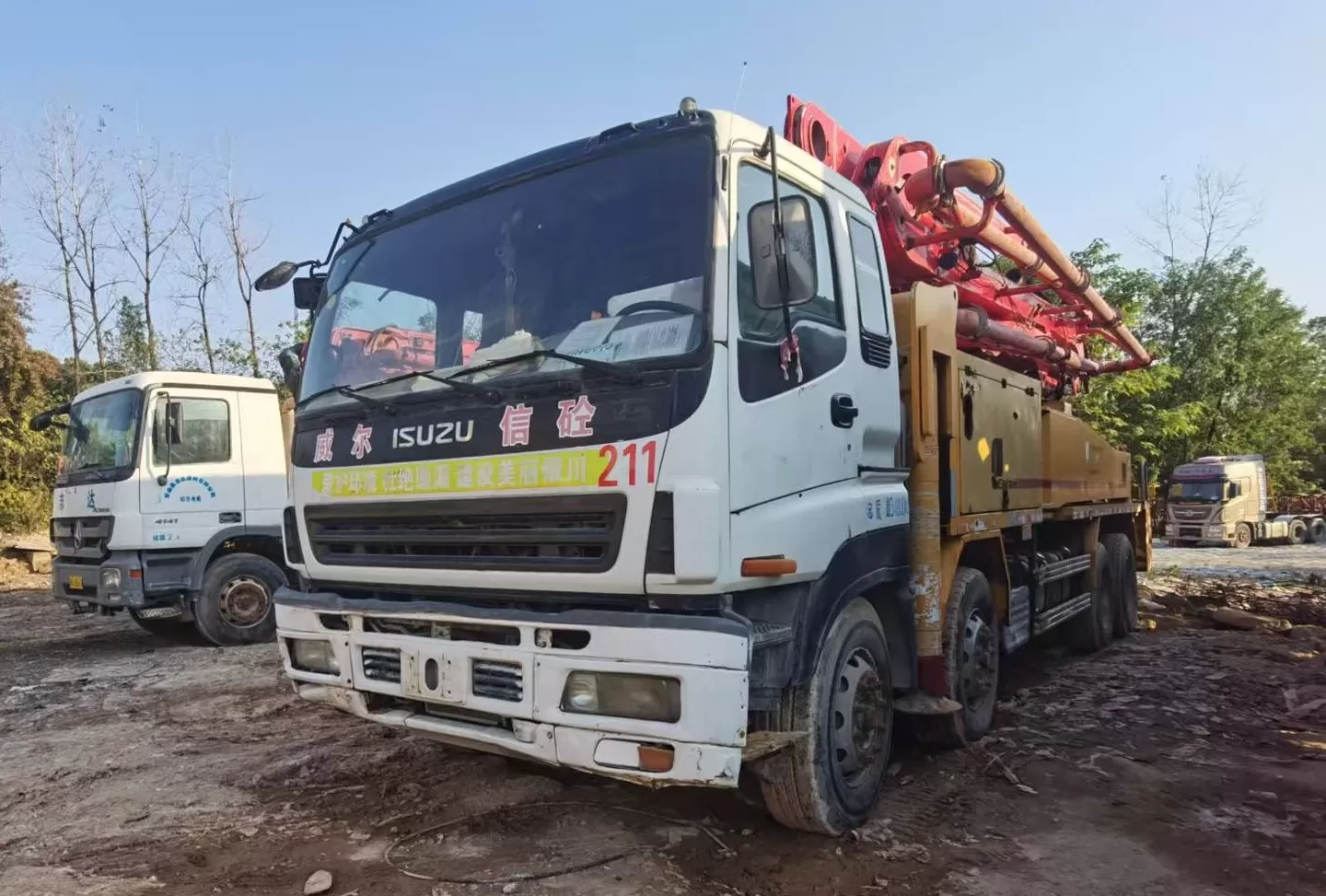 2010 putzmeister originele goede kwaliteit 46m vrachtwagengemonteerde betonpompwagen op isuzu-chassis