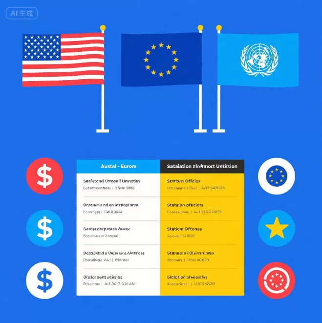 Sancties VS versus EU versus VN: wat is het verschil? Visuele gids binnen