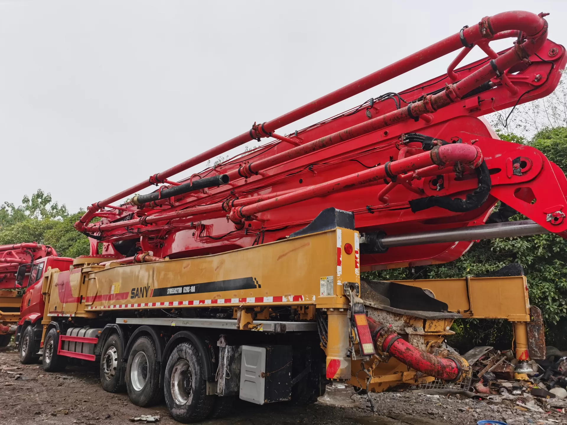 2021 sany boom pump 62m op vrachtwagen gemonteerde betonpompwagen op sany-chassis