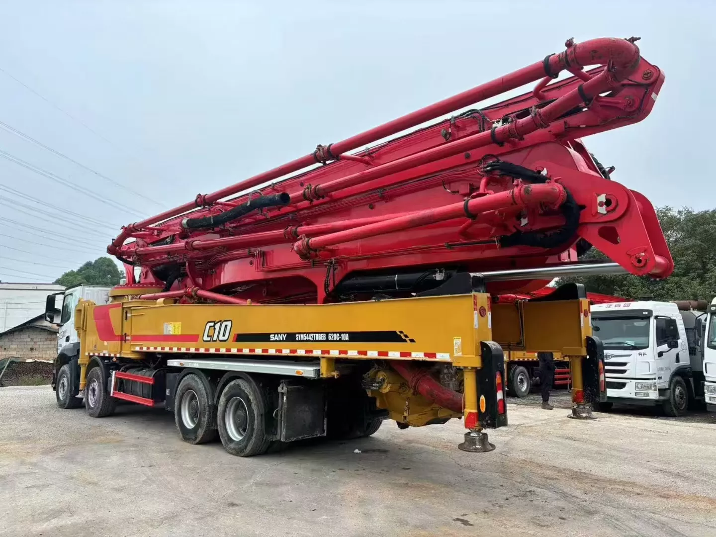 hoge kwaliteit 2021 sany boompomp 62m op vrachtwagen gemonteerde betonpompwagen op benz-chassis