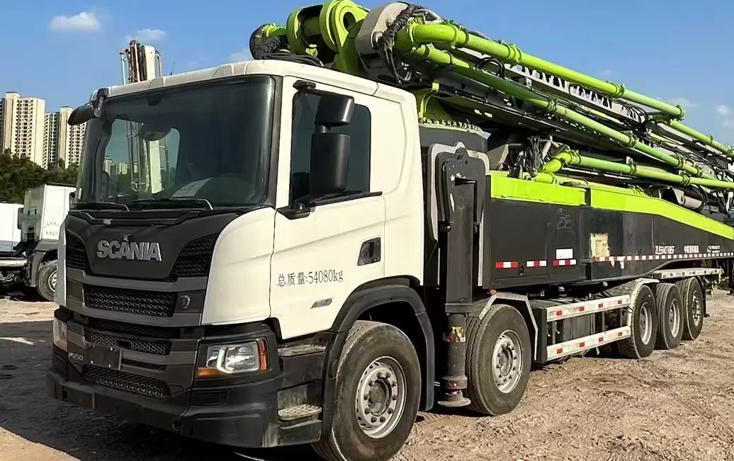 kwaliteit 2021 zoomlion giekpomp op vrachtwagen gemonteerde betonpompwagen 67 m op scania-chassis