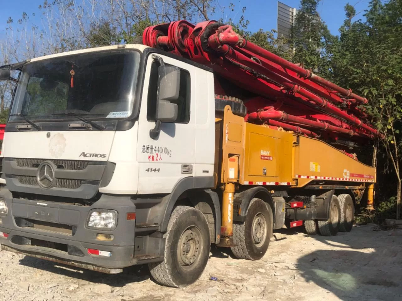 hoge kwaliteit 2018 sany boom pump 56m op een vrachtwagen gemonteerde betonpompwagen op benz-chassis