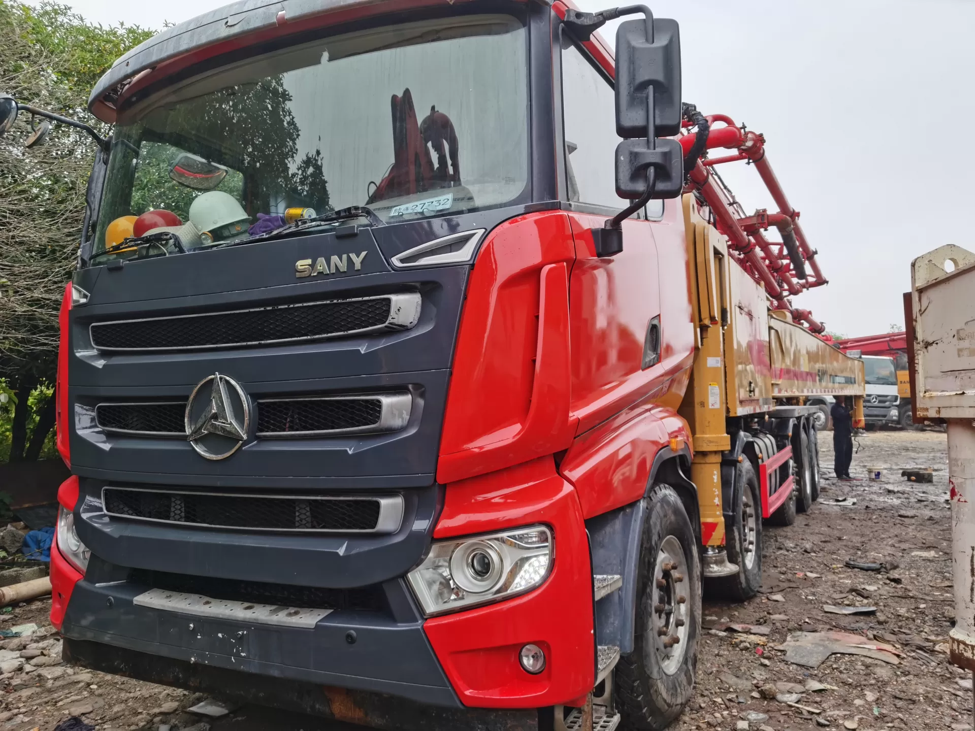 2021 sany boom pump 62m op vrachtwagen gemonteerde betonpompwagen op sany-chassis