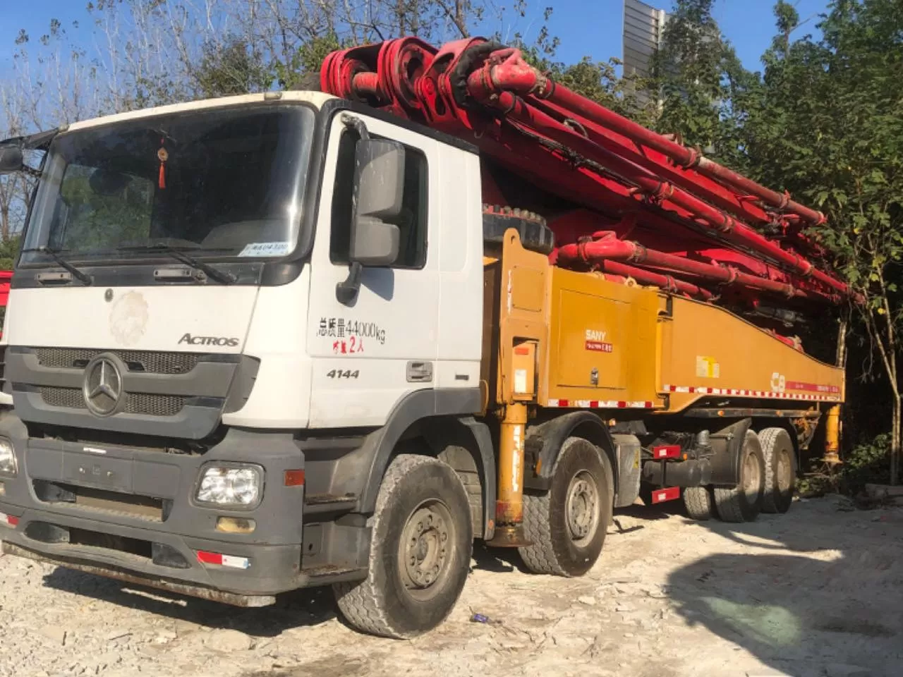 hoge kwaliteit 2018 sany boom pump 56m op een vrachtwagen gemonteerde betonpompwagen op benz-chassis